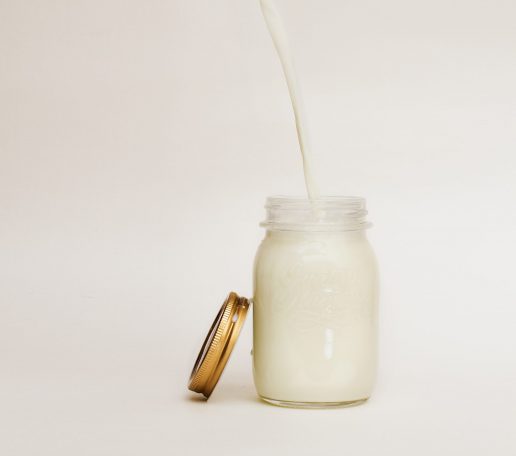 oat milk in a mason jar